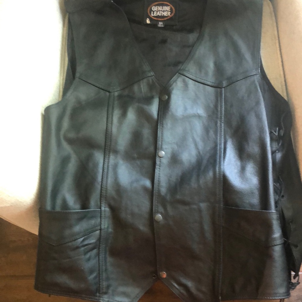 NWOT Genuine Leather Vest 64R